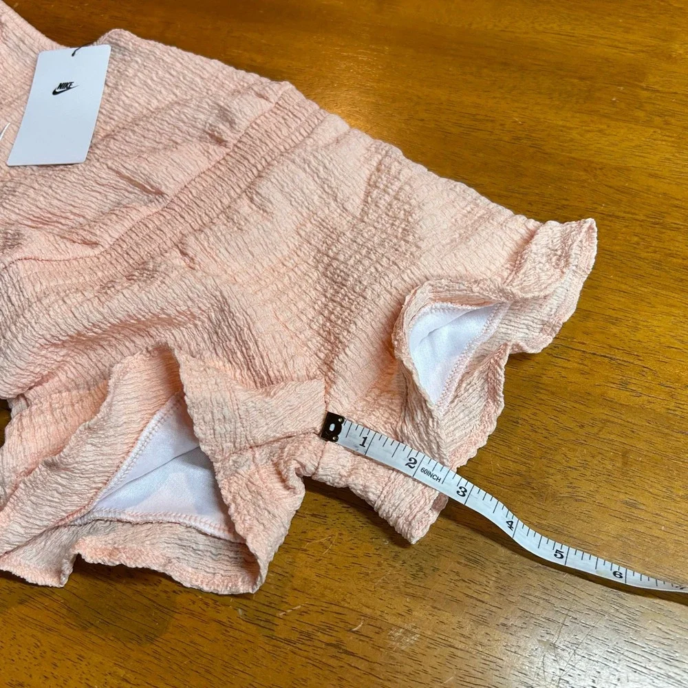 Nike Girls Arctic Orange Romper 3T Sleeveless Ruffle Hem Beach Summer Textured